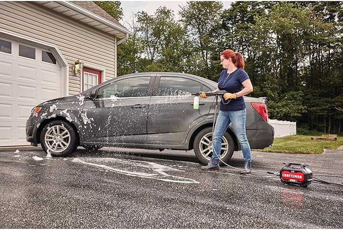 CRAFTSMAN Electric Pressure Washer, Cold Water, Lightweight Corded Power Washer for Cars, Driveways, Patio and Garage, Powerful 1700-PSI, 1.2-GPM, Compact, Easy to Use (CMEPW1700)