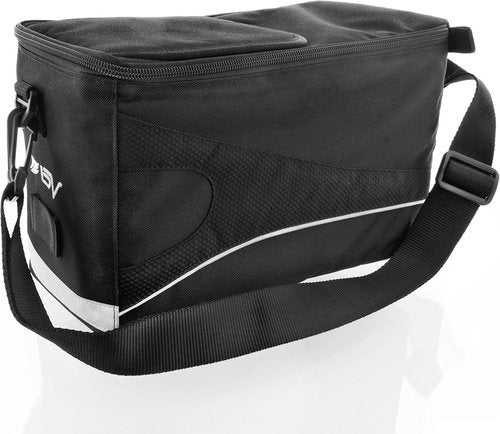 Insulated Bike Cooler Bag with Quick-Access Lid & Shoulder Strap - Reflective Saddle Bag for Groceries & Commutes