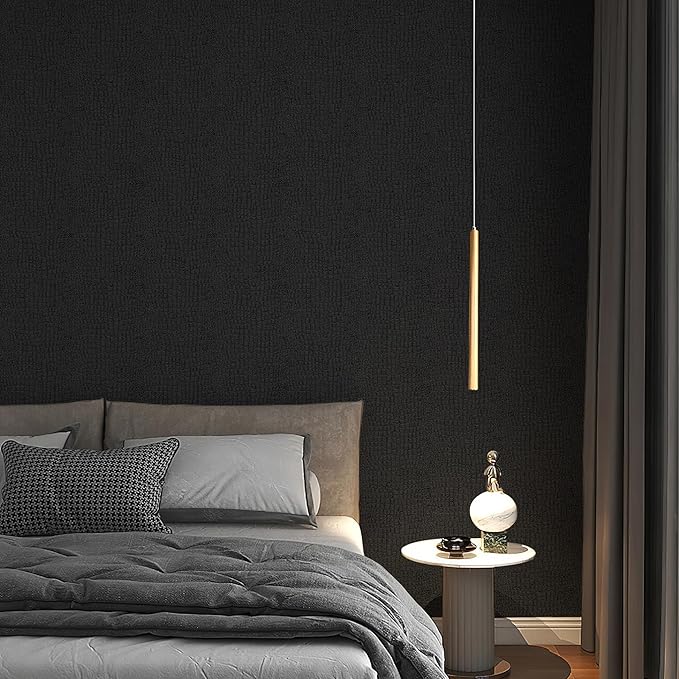 Fititem Black Peel and Stick Wallpaper 393inL 17.3inW Black Contact Paper