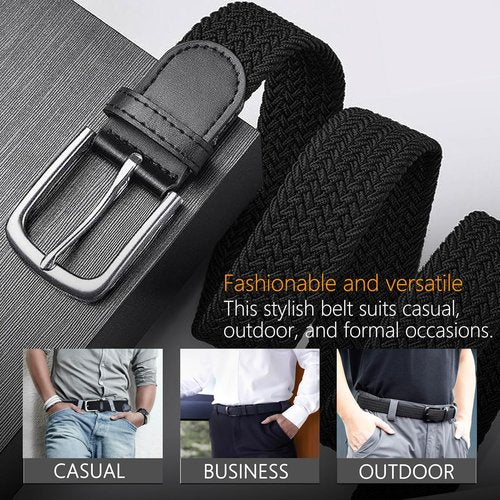 JIFANPAUL Elastic Braided Belt - Stretchable Adjustable Web Design for Men & Women | Ideal for Work & Casual Wear