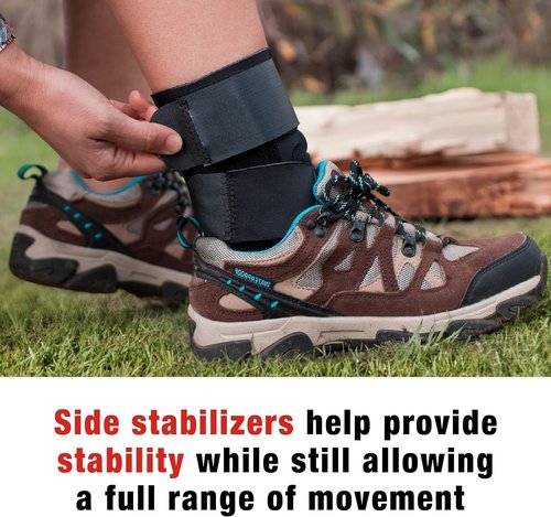 ACE Deluxe Ankle Stabilizer - Adjustable Support for Injury Recovery | Black, 1 Pack