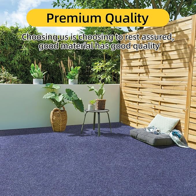 Marine Carpet,6 FT x 10 FT Deep Blue Indoor Outdoor Carpet 0.2" Thick Boat Carpet with Water-Proof TPE Backing, Non-Slide Outdoor Marine Carpet Roll for Home, Patio, Porch, Deck