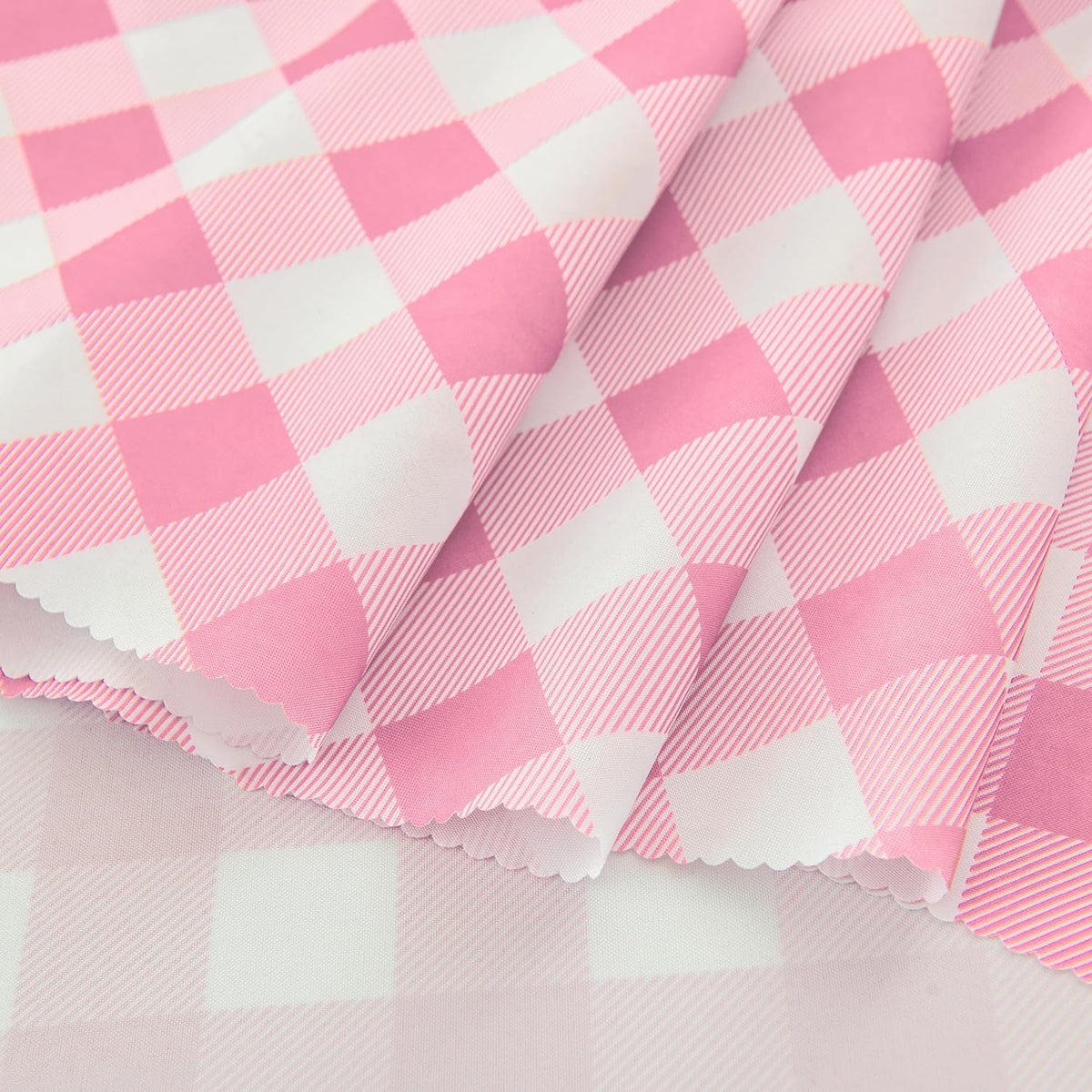 Waterproof Plaid Tablecloth Fabric - Round 120 Inch Classic Gingham Checker Table Cloth for Indoor/Outdoor Use - Buffalo Table Cover for Picnics, BBQs, and Parties