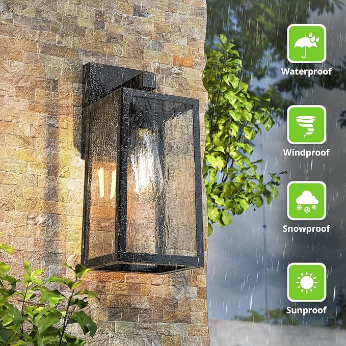 MAXvolador Outdoor Wall Sconce, Large Exterior Waterproof Wall Lantern Light