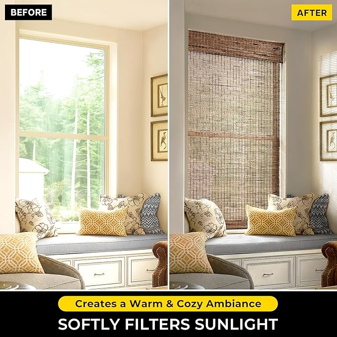 UNISHADES Cordless Bamboo Roman Shades