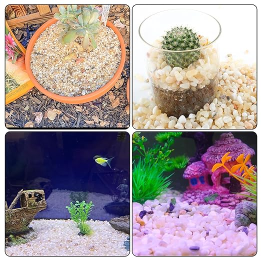 CJGQ 18lb Aquarium Gravel for Plants,1/5 Inch Natural Decorative River Rocks for Succulent and Cactus Landscaping, Natural Small Rocks for Fish Tanks, Vases & Terrariums
