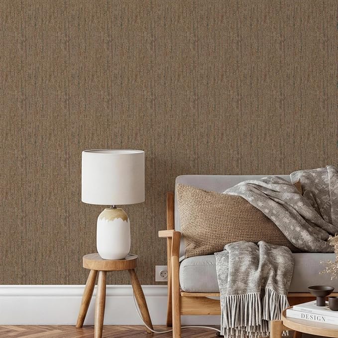 JiffDiff Woven Wallpaper Peel and Stick 17.3" x 120" Colorful Paint Grasscloth