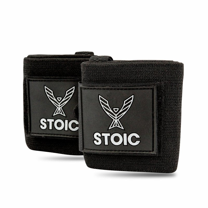 Wrist Wraps weightlifting, powerlifting, cross training, bodybuilding with thumb loop. Professional grade for gym workout, men and women weight lifting and strength training by Stoic - Black 36 Inch