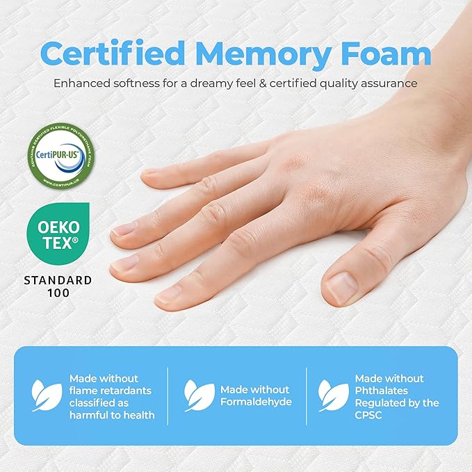 Neo Sleep 8 Inch Cal King Cooling Gel Memory Foam Mattress Medium Firm CertiPUR-US Certified Foam, Mattress in a Box Enhanced Pressure Relief Removable Soft Cover No Fiberglass (California King, 8 in)