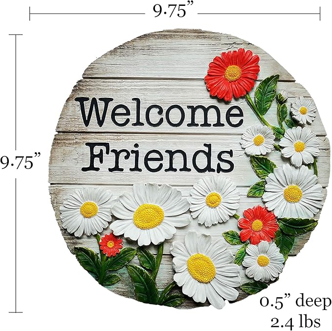 Spoontiques - Garden Décor - Welcome Friends Stepping Stone - Decorative Stone for Garden