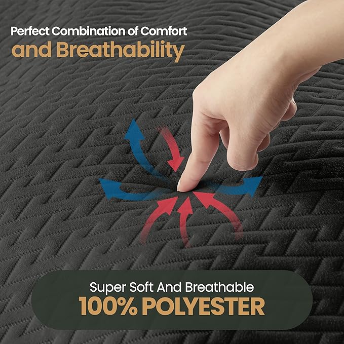Utopia Bedding Waterproof Mattress Protector Full Size (Gray), Premium 3D Air Soft Fabric Mattress Cover, Fits 17 Inches Deep, Breathable, Fitted Style with Stretchable Pockets