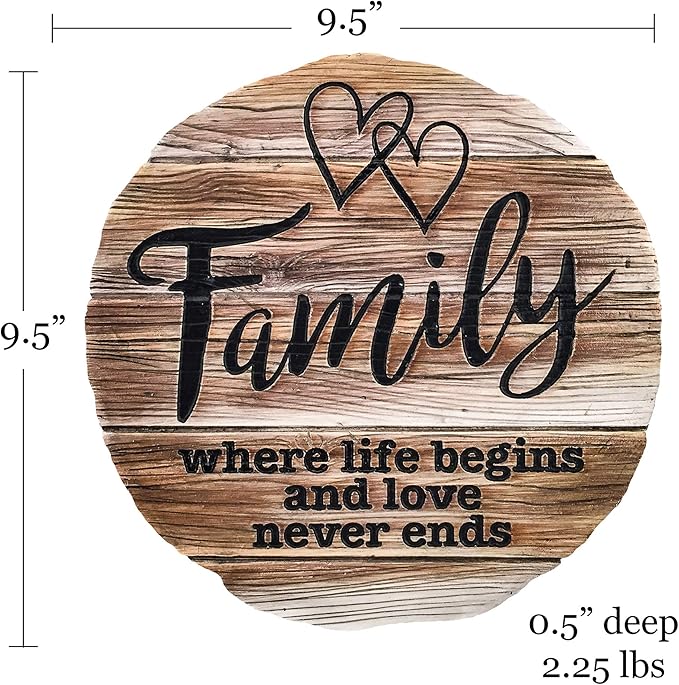 Spoontiques - Garden Décor - Family Stepping Stone - Decorative Stone for Garden