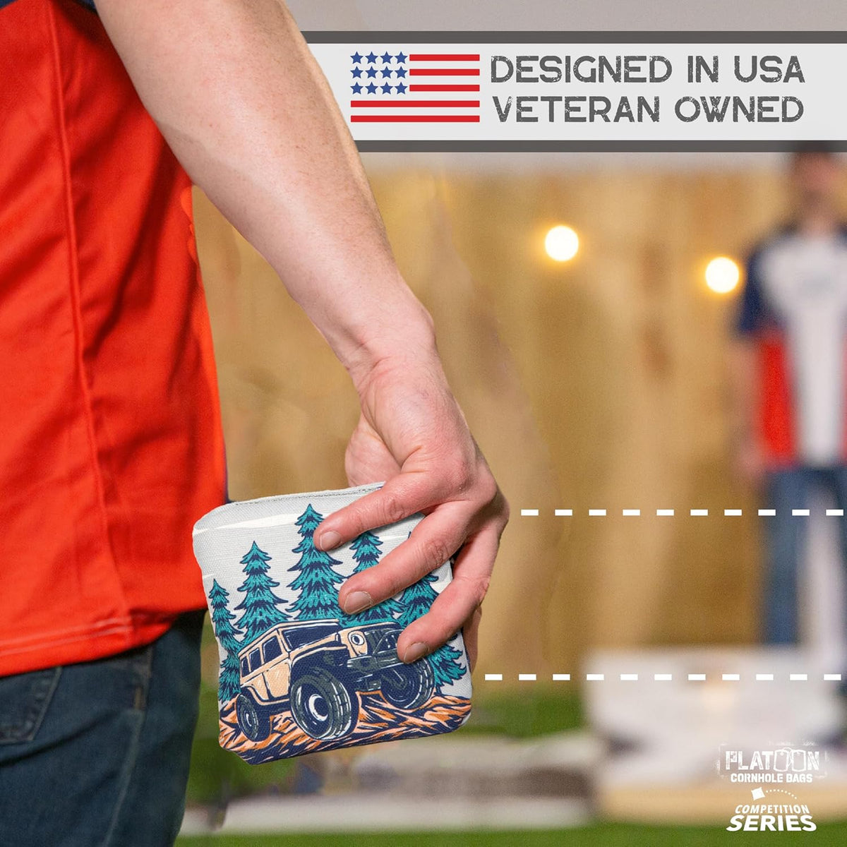 Play Platoon Cornhole Bags Set of 8 - Regulation Professional Weight Double-Sided Slick & Stick