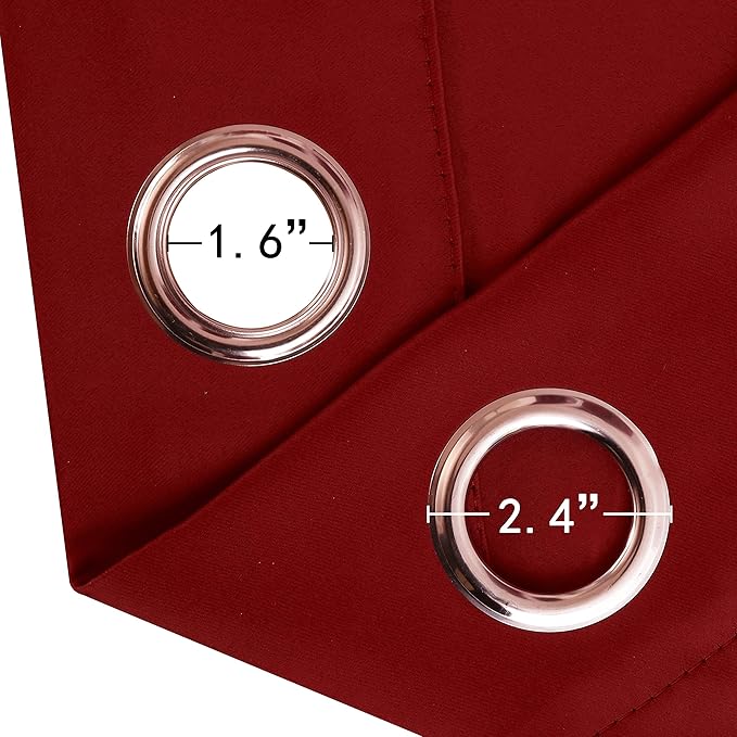 LEMOMO Red Bedroom Blackout Curtains/38 x 63 Inch Long/Set of 2 Curtain