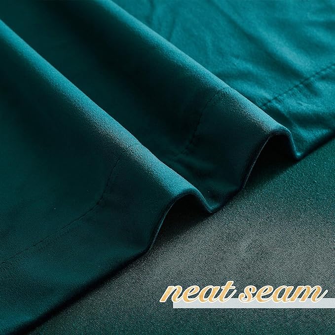 NICETOWN Teal Velvet Curtains 108 inches Long 52 Wide, Classic Heat & Light
