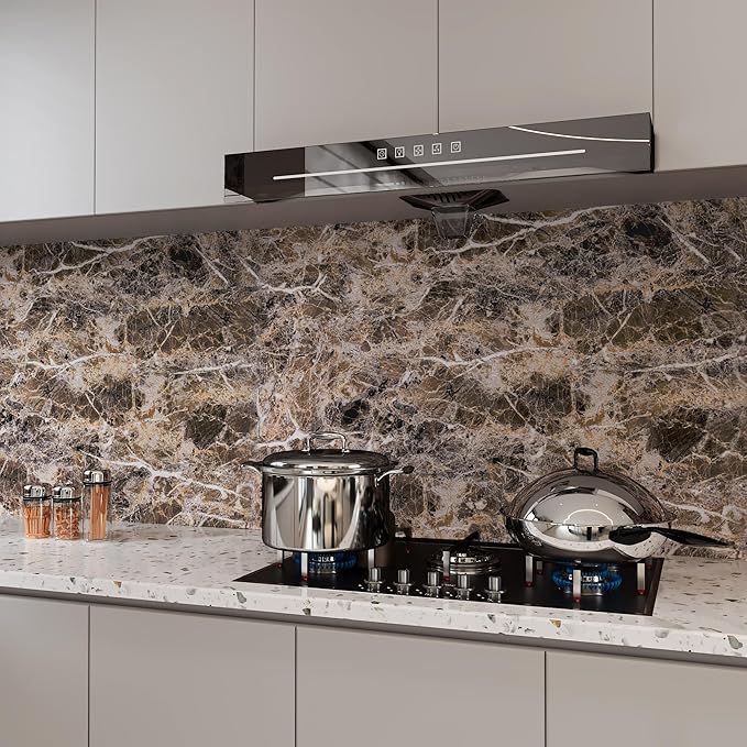 BAYYA Brown Marble Contact Paper Peel and Stick Wallpaper