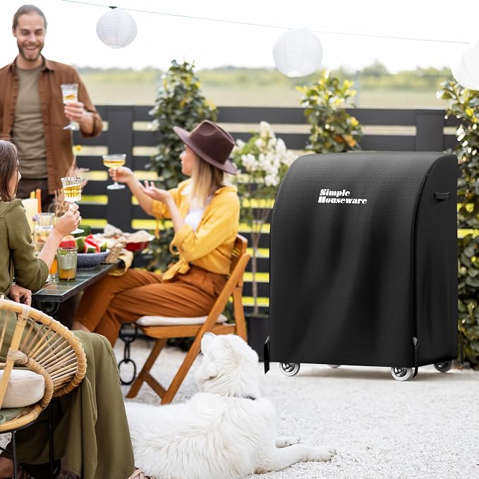 Simple Houseware 32 in. Heavy-Duty BBQ Gas Grill Cover, 600D Polyester Waterproof, Weather-Resistant