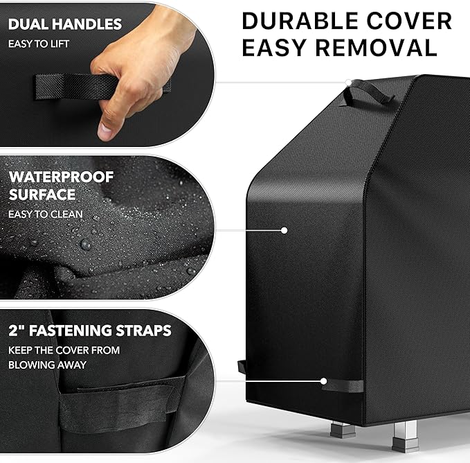 Simple Houseware 55 in. Heavy-Duty BBQ Gas Grill Cover, 600D Polyester Waterproof, Weather-Resistant