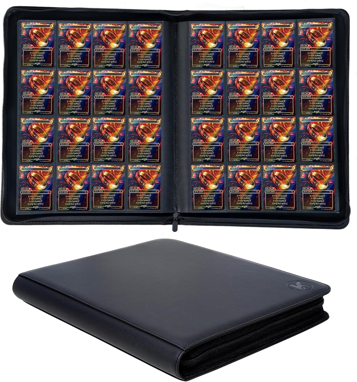 Skiennix 1000+ Pockets Trading Card Binder - 16-Pocket Album for MTG & Sports Cards | Black