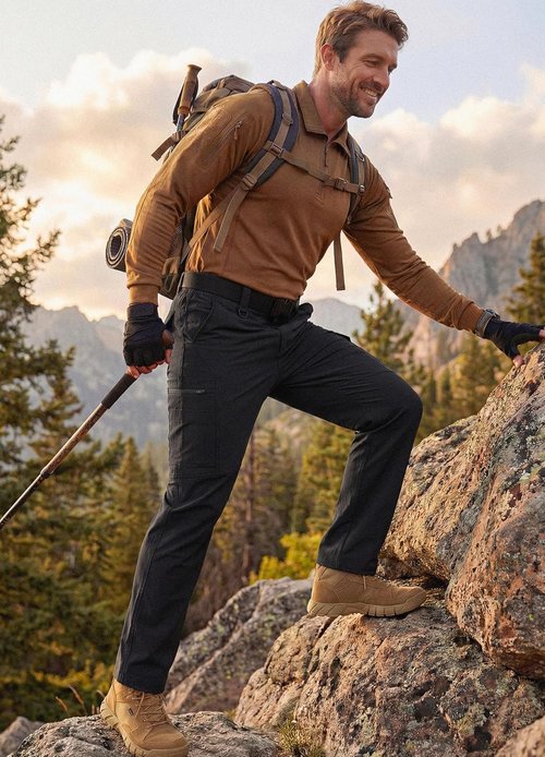 Libin Men's Cargo Pants - Water-Resistant Tactical Hiking Trousers with 9 Pockets | Stretch Fit