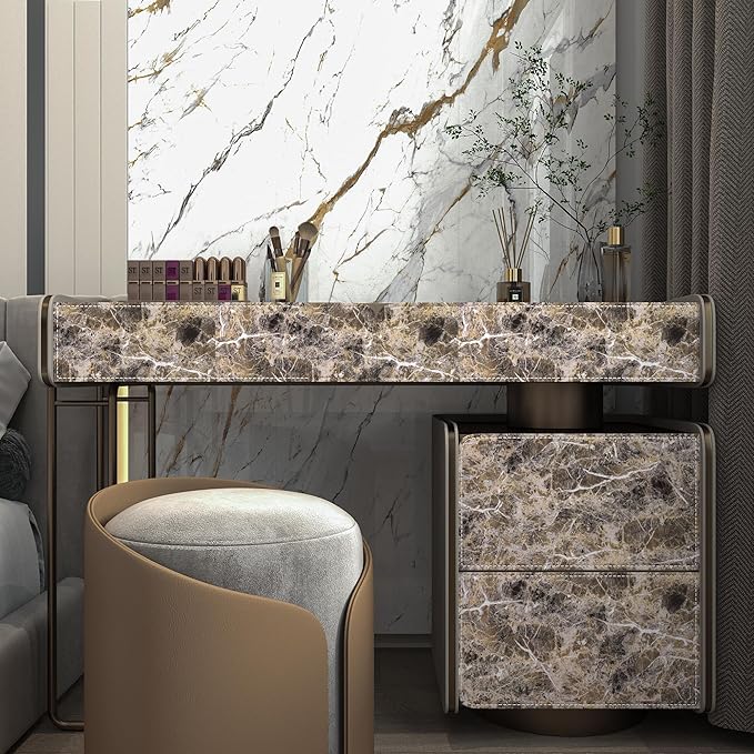 BAYYA Brown Marble Contact Paper Peel and Stick Wallpaper