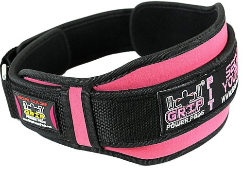 Grip Power Pads Women's Weight Lifting Belt Gym, Fitness, Bodybuilding Squats, Lunges, Deadlift, Powerlifting Weightlifting Pink, Purple (Pink, Medium)