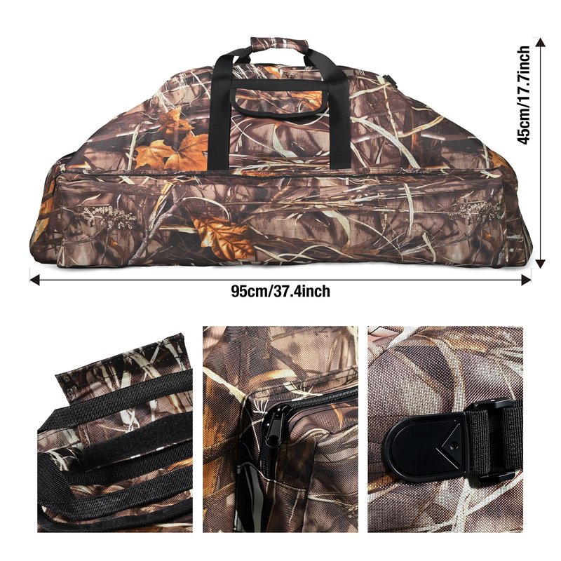 RQG Compound Bow Case, 37.5 inch Soft Bow Case for Compound Bow Bag Holder Lightweight with Multiple Pockets for Archery Hunting, Tip-to-Tip Length < 35.5in, Hand/Shoulder/Back Carry