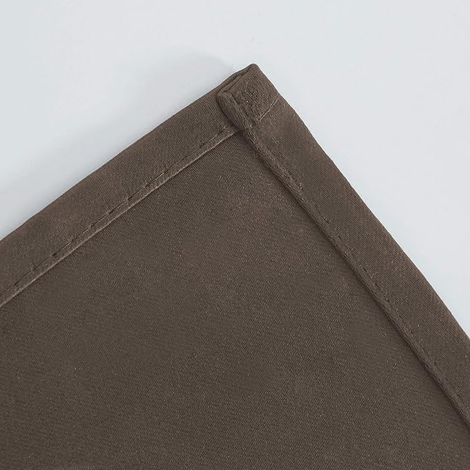 LEMOMO Chocolate Brown Blackout Curtains 52 x 63 Inch Length/Set of 2 Curtain