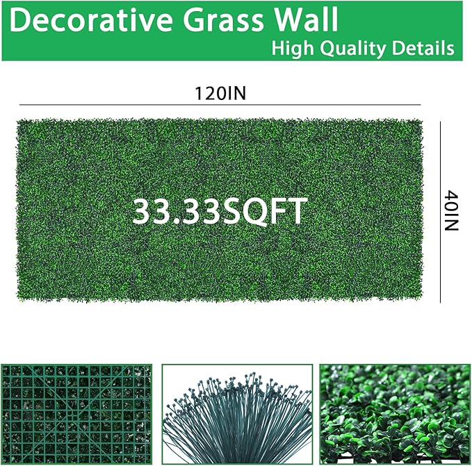 Yangrass Artificial Greenery Wall Roll, Vine Leaf Fence Panels