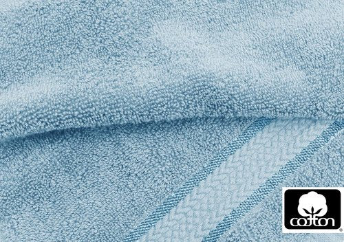COTTON CRAFT Ultra Soft 6-Piece Towel Set | Luxury 100% Cotton - Quick Dry, Absorbent - Light Blue