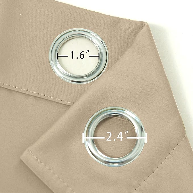 LEMOMO Blackout Curtains 66 x 95 inch/Beige Curtains Set of 2 Panels/Thermal