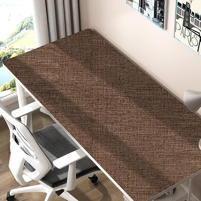 Brown Grasscloth Peel and Stick Wallpaper 17.3"x1200" Faux Linen Textured