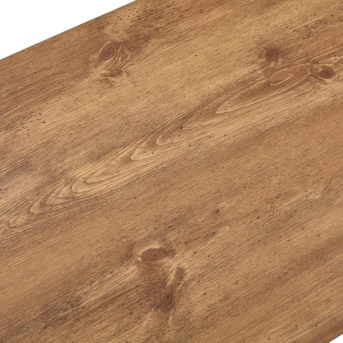 39.37" Coffee Table with Storage, 2-Tier Mid Century Rectangular Accent Table with Thick Tabletop, Rustic Style Cocktail, Center Table for Living Room, Office, Apartment (Natural Wood)