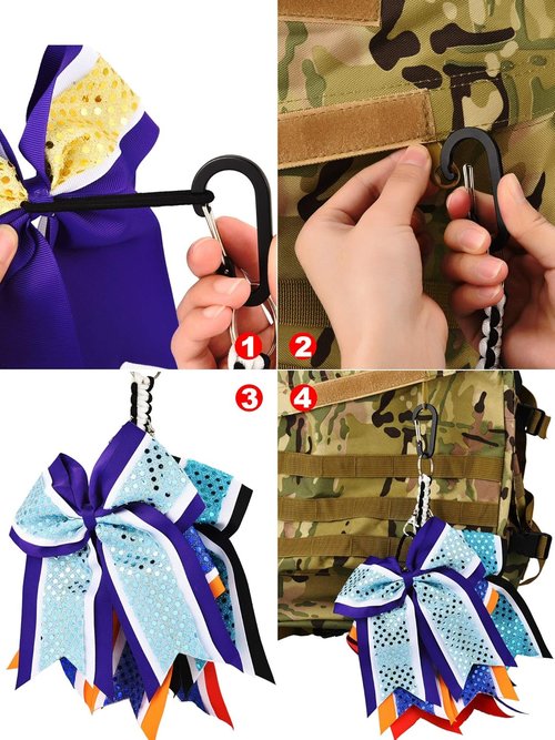 2 Pieces Paracord Cheer Bows Holder Paracord Keychain for Teen Girls Cheerleader Sports