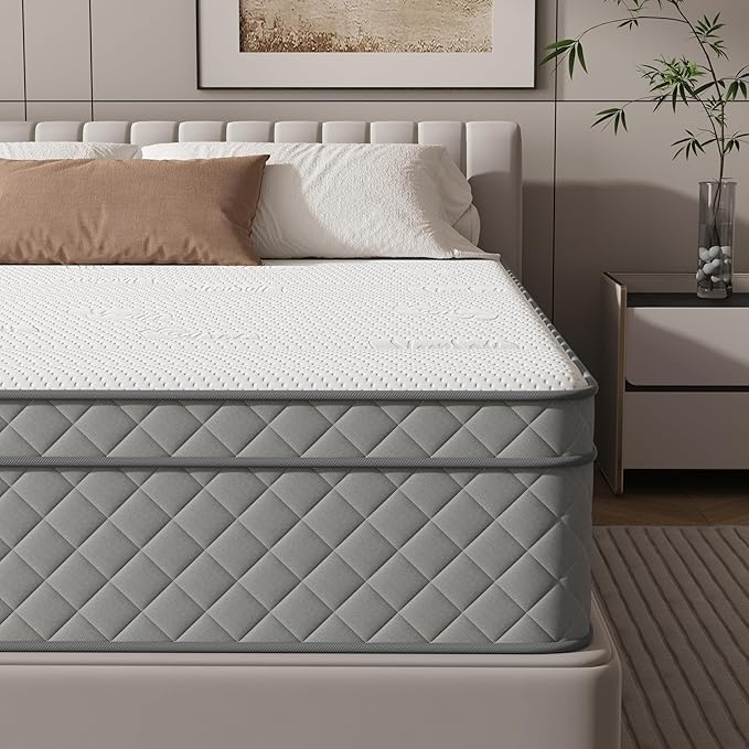 Full Mattress, 12 Inch Hybrid Double Mattress with Cooling Gel Memory Foam and Pocket Springs, CertiPUR-US Certified, Medium Firm