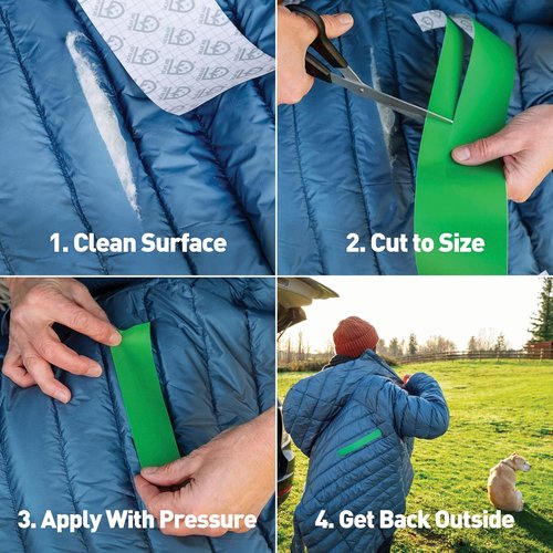 GEAR AID Tenacious Tape - 3” x 20” Clear Vinyl Gear Repair Tape with 2 Hex Patches for Outdoor Gear Repair