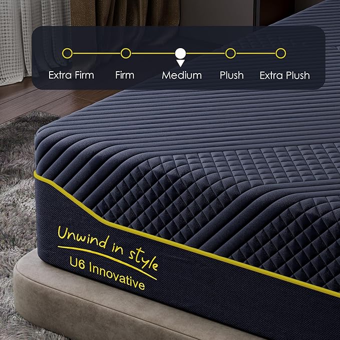 DlandHome 10Inch King Memory Foam Mattress for Back Pain,Cooling Copper Gel Bed in a Box,CertiPUR-US Certified, Therapeutic Medium Firm,75x79x10 Blue