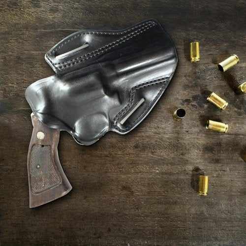DeSantis Speed Scabbard Holster - OWB Holster for Men and Women, Leather Pistol Holster, Compatible with S&W Governor 2 3/4" - Right Hand Draw, Black