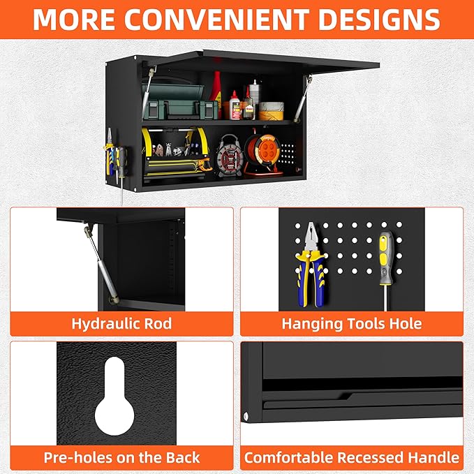 Garage Wall Cabinet, Floating Metal Wall Cabinet