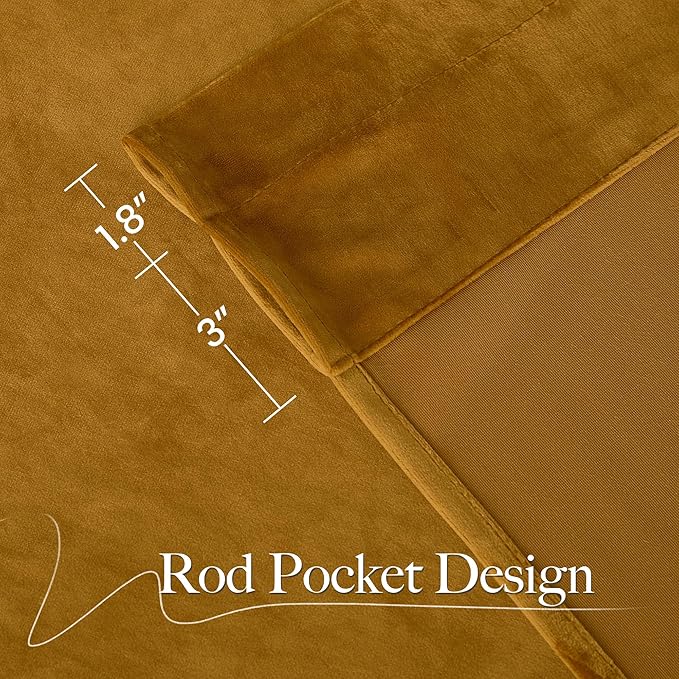 NICETOWN Warm Velvet Curtains 84 inch Long
