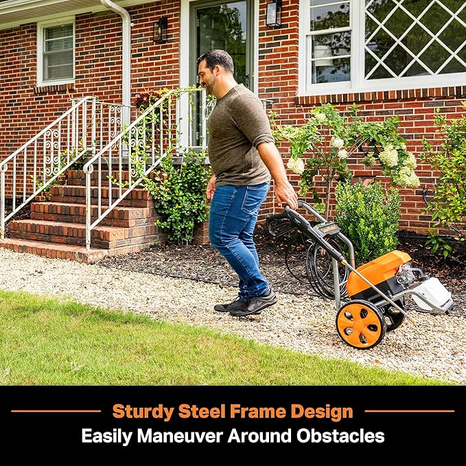 LawnMaster LT2100B Electric Pressure Washer 2300 PSI MAX 13 Amp 1.2 GPM CSA Certified with 5 Nozzles Powerful Storage Organization