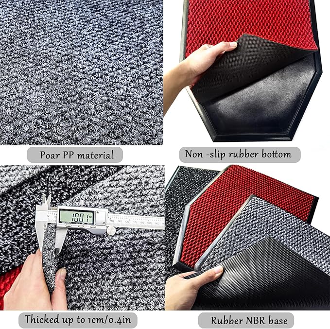 HM&DX Water Absorption 2 Pack Urinal Mats, Reusable Non-Slip Deodorization Urinal Floor Mats,Commercial Washable Urinal Carpet Rug for Men's Restroom Floor Protector(40x50cm(15.7"x19.7"), Grey)