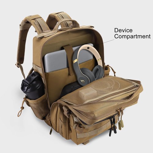 LHI Military Tactical Backpack - 45L Army Assault Pack with Shoe Compartment | Unisex Rucksack