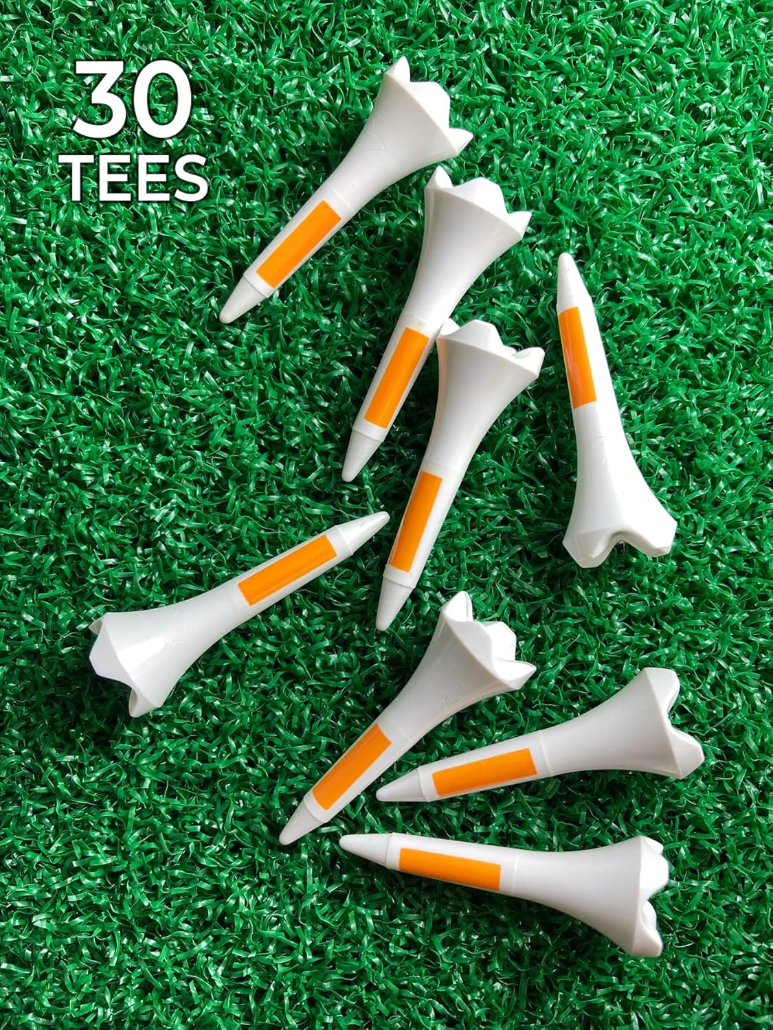 PrideSports PTS Plastic Golf Tees - 30 Count, 1.5 Inch | Top-Rated Plastic Tee for Irons & Woods