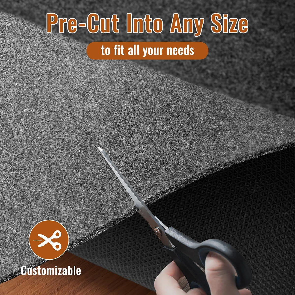 Felt Rug Pad, 6 x 9 Ft Rubber Non-Slip Rug Pad Gripper, Keep Rugs Secure and in Place, Extra Strong Under Carpet Mat Cushion - for All Floors