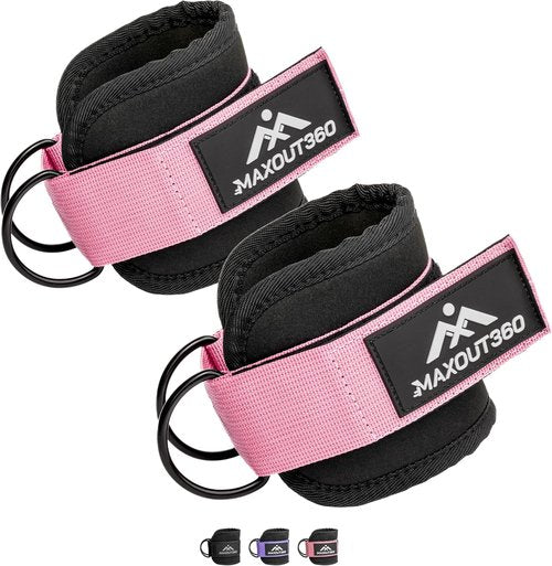 Gym Ankle Straps - Thick Padded Cable Attachment for Booty Workouts & Lower Body Exercises
