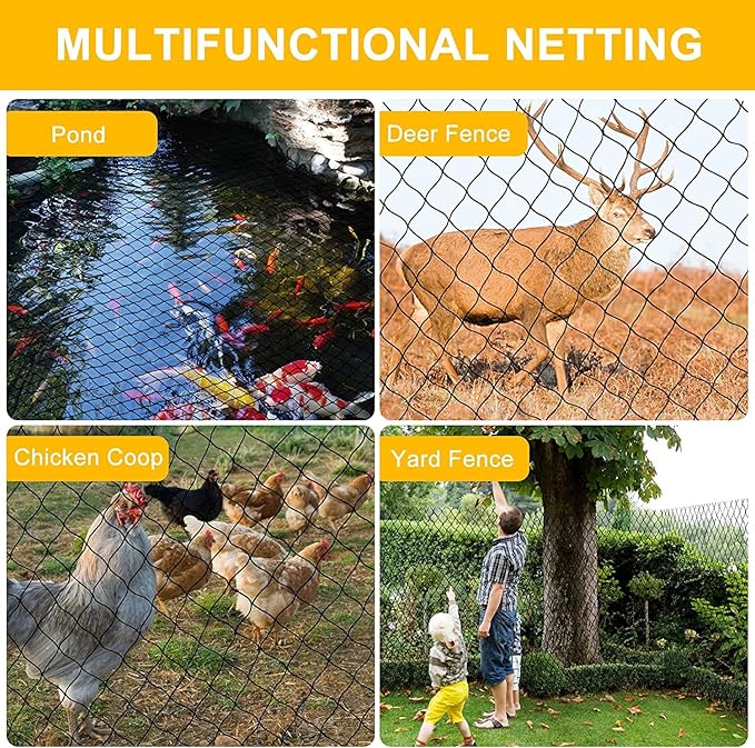 BSTPCOO Chicken Netting 25'x25' with 1" Mesh Nylon Bird Netting for Chicken Coop, Heavy Duty Poultry Net Bird Net for Garden Deer Fence for Fruit Tree