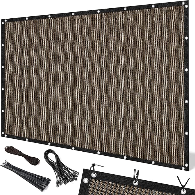 Artpuch 90% Sun Shade Cloth, 5 x 10 FT Pergola Shade Cover Canopy with Grommets, Sun Screen Fabric Tarp for Patio, Outdoor, Garden, Backyard, Mocha