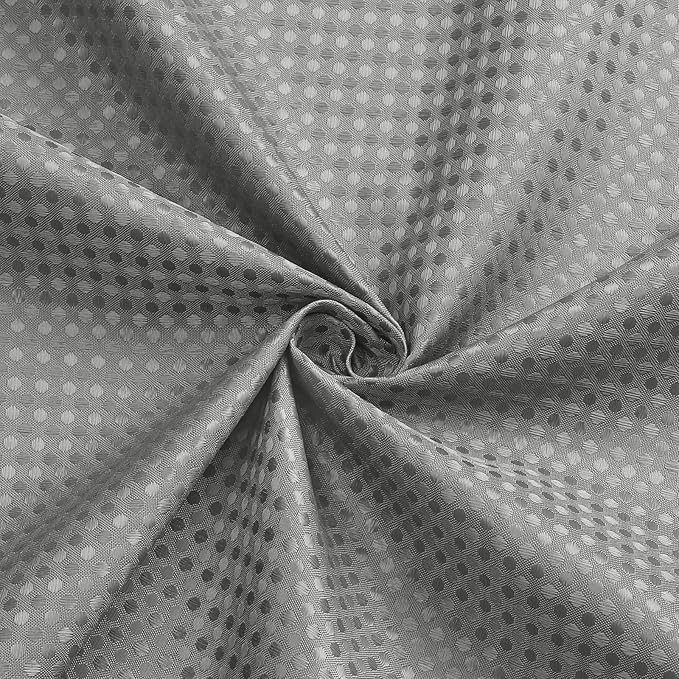 3 in 1 Long Shower Curtain Set-72 W x 78 H, Grey Waffle and PEVA Liner Set with 12 Stainless Steel Hooks, Waterproof Fabric for Bathroom