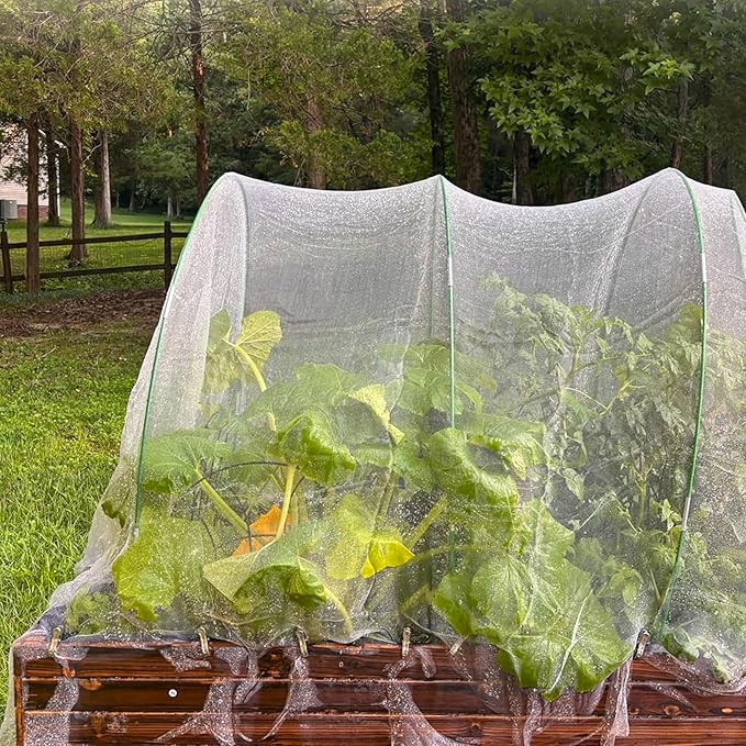 Ultra Fine Mesh Garden Netting, Durable Insect Netting for Plant Protection, 5 x 20FT Raised Bed Cover, Row Cover Pest Barrier for Vegetables, Fruit Trees, Flowers